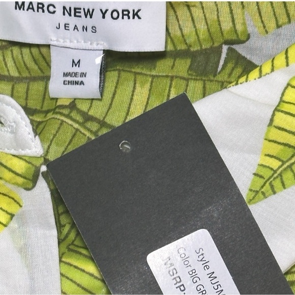 Mark New York Green Ruched 3/4 Sleeve Blouse with Tie Front Medium - Picture 5 of 5